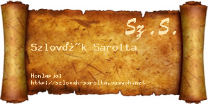 Szlovák Sarolta névjegykártya